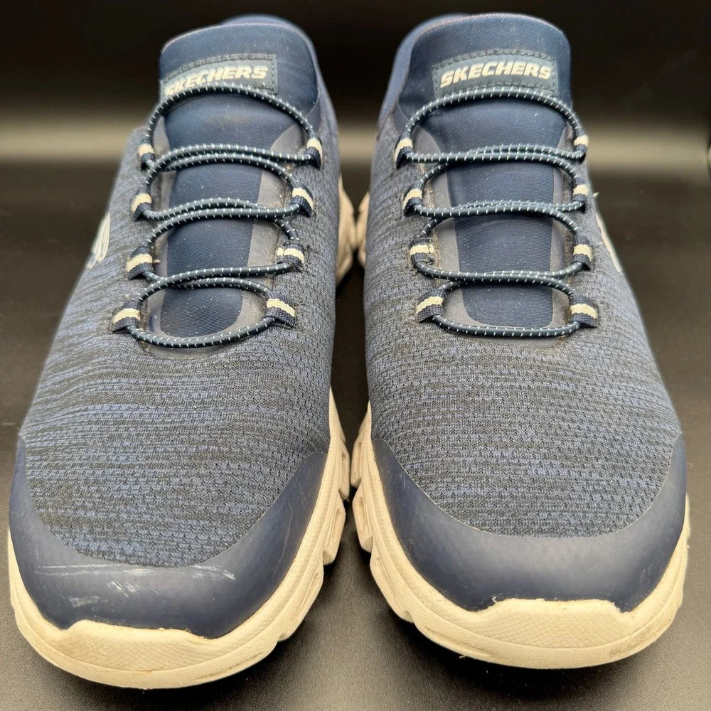 Skechers Slip-ins Glide-Step Zefyr Mens 11 Wide Navy Blue Sneakers 233011W